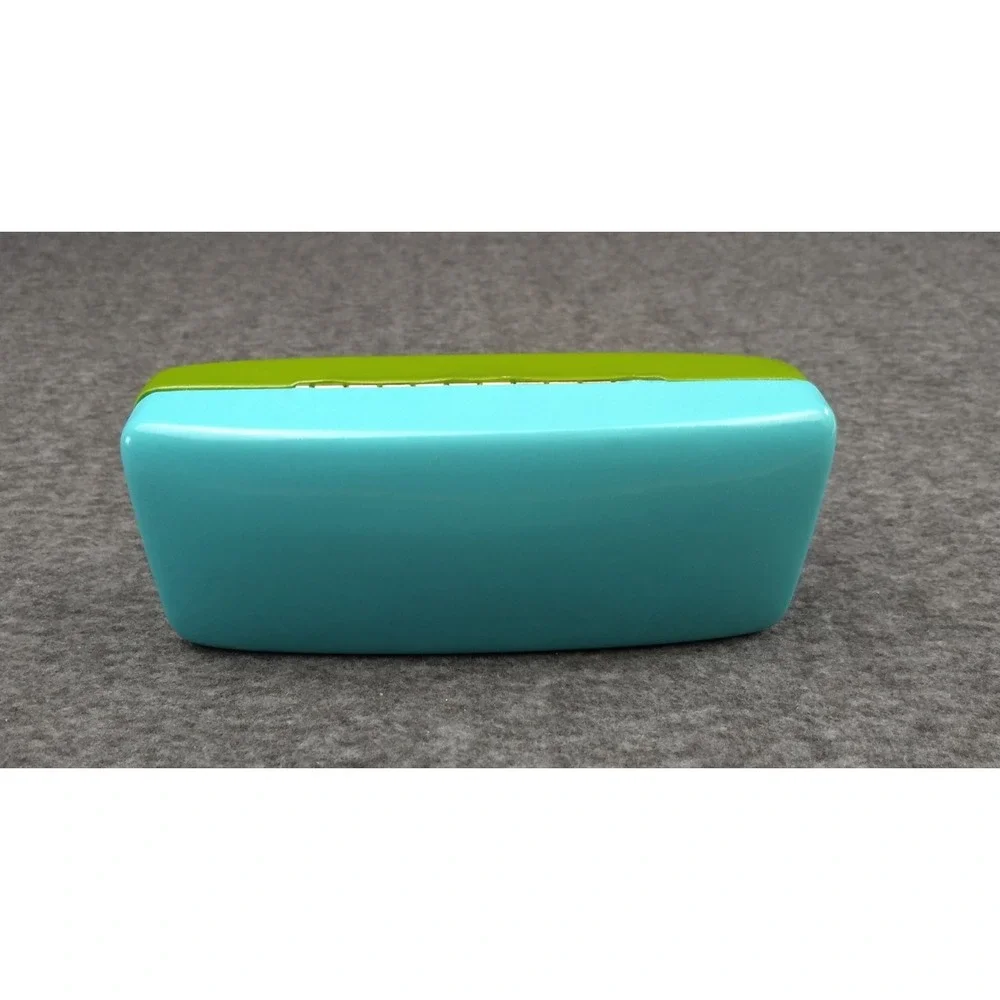 Kate Spade NY Eyeglasses Sunglasses Case Green & Blue Hard Clamshell Eyes Inside